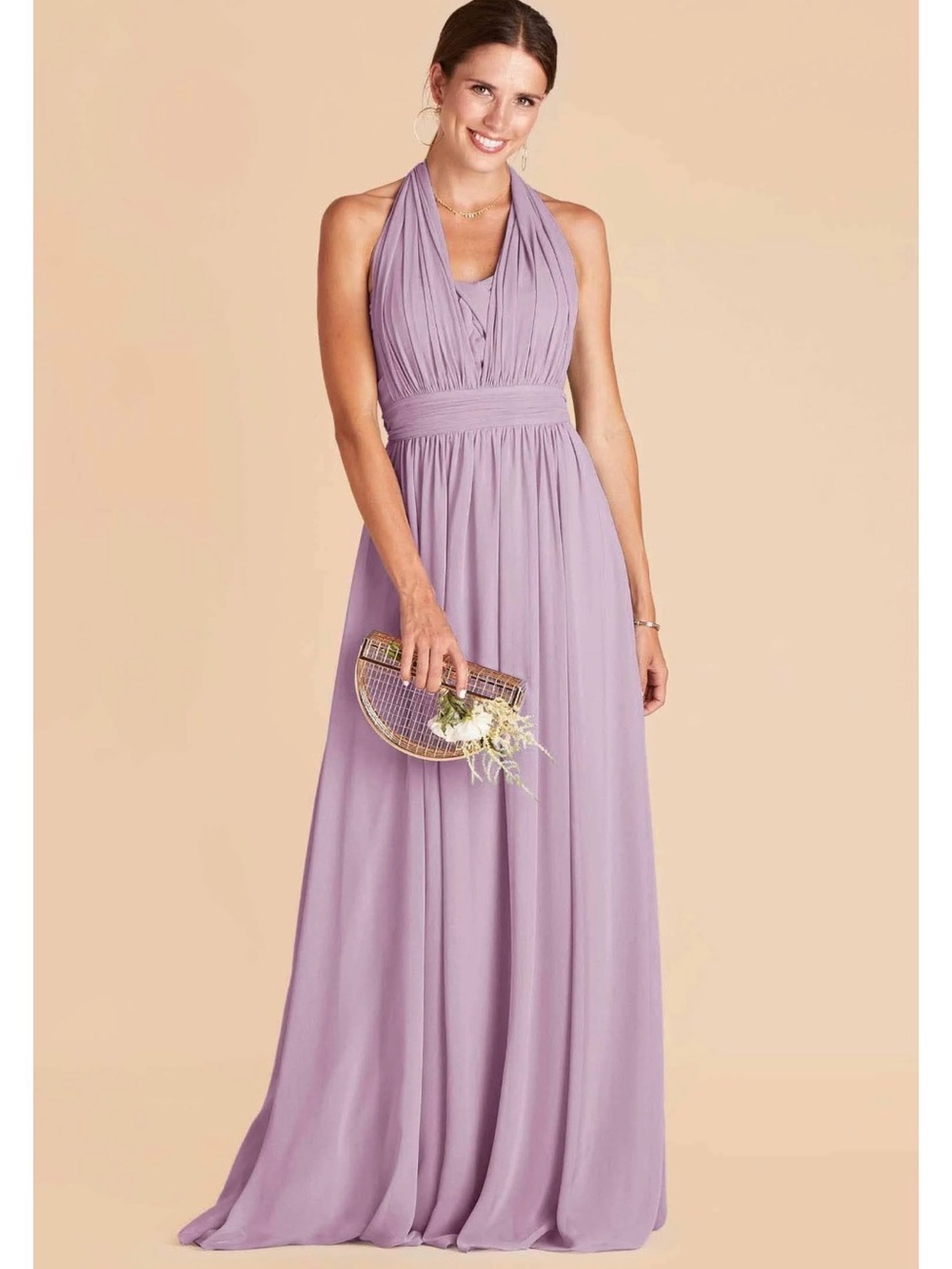Lavender Halter Maxi Dress - Elegant Women's Evening Gown